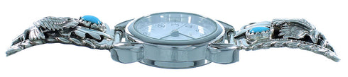 Navajo Genuine Sterling Silver Turquoise Eagle Watch SX105477